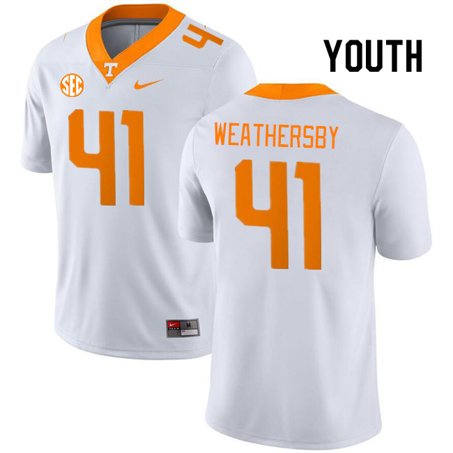 Youth #41 Tyree Weathersby Tennessee Volunteers College Football Jerseys Stitched Sale-White